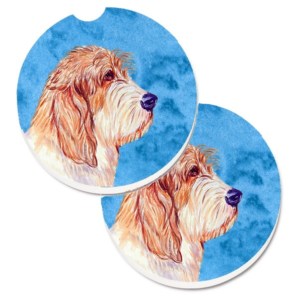 Carolines Treasures Blue Petit Basset Griffon Vendeen Cup Holder Car Coaster, PK2 LH9397BUCARC - main